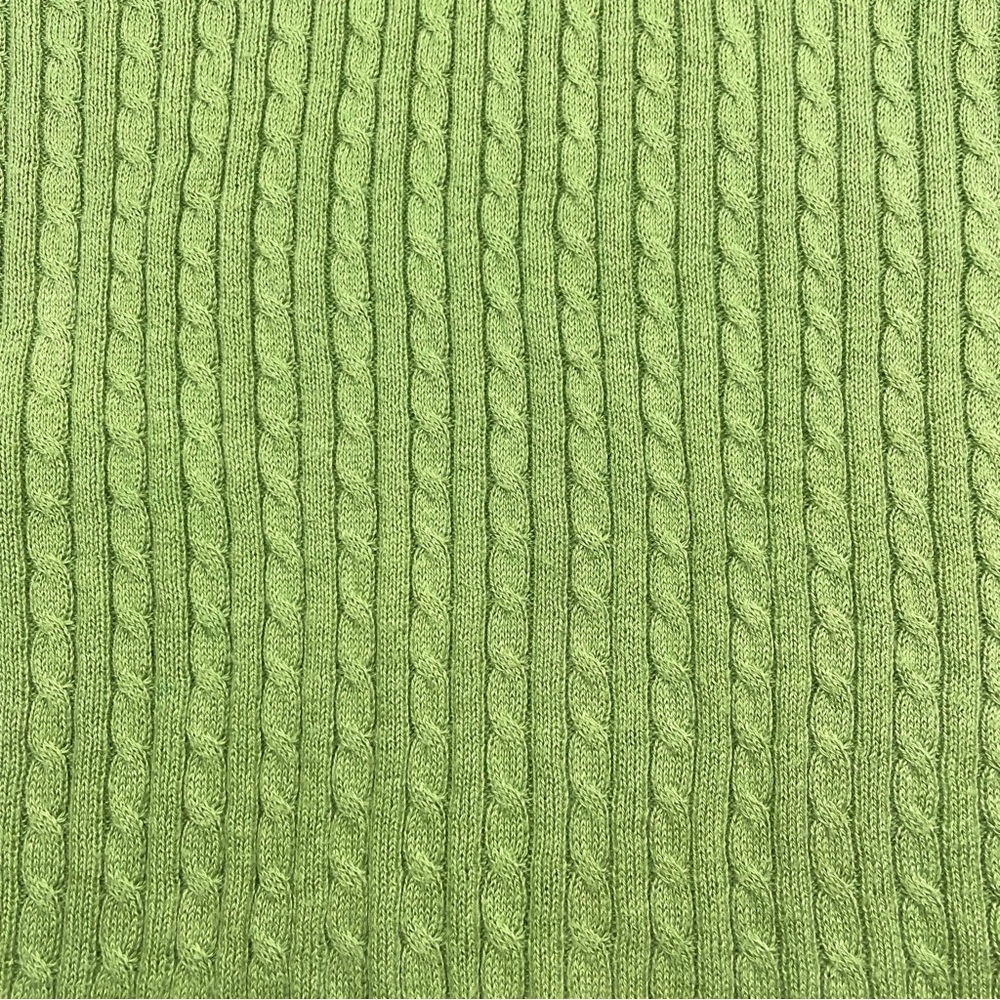 Polo Jeans Co. green V-neck cable knit long sleeve sweater Size S - Picture 3 of 6